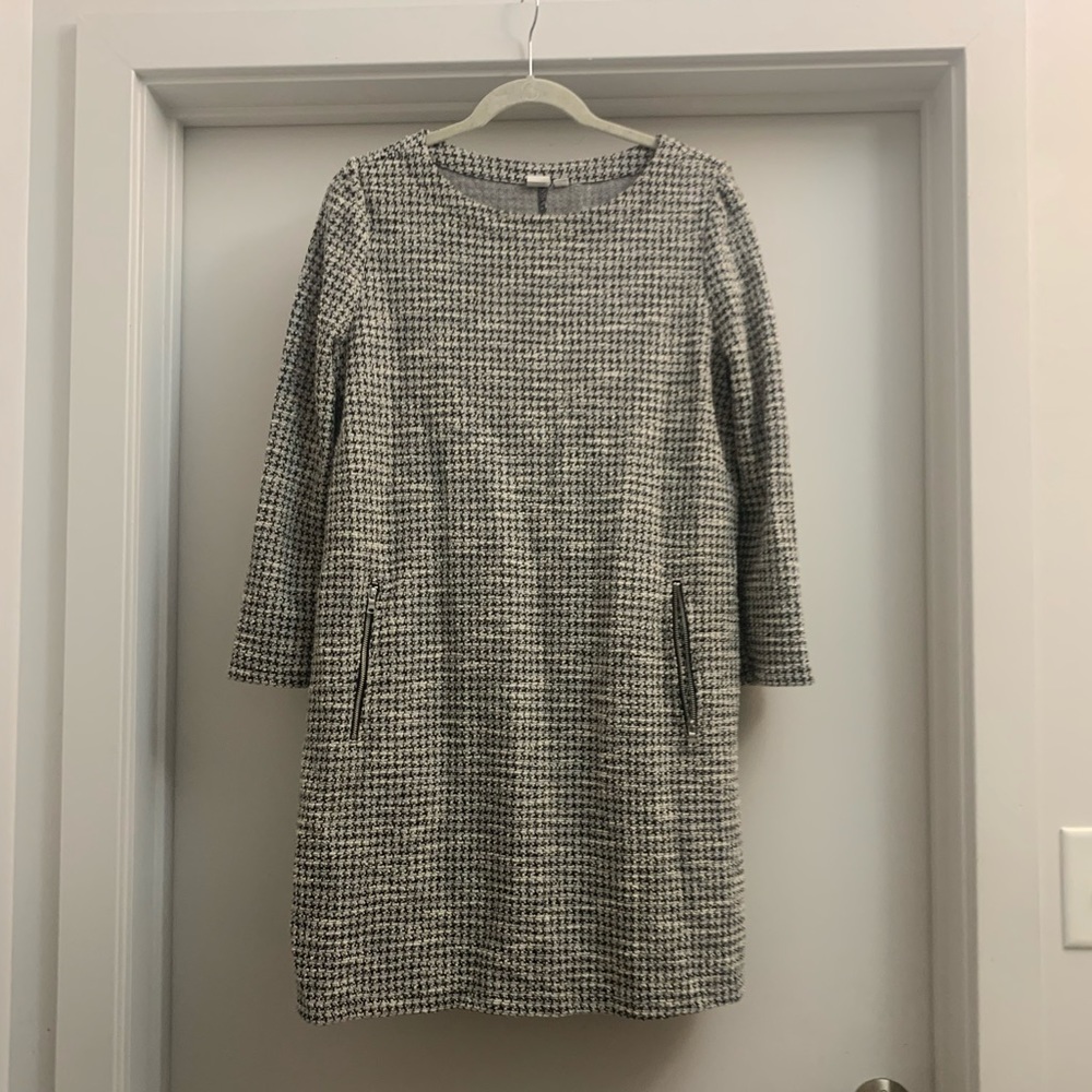 Gap a-line houndstooth shift dress - large
